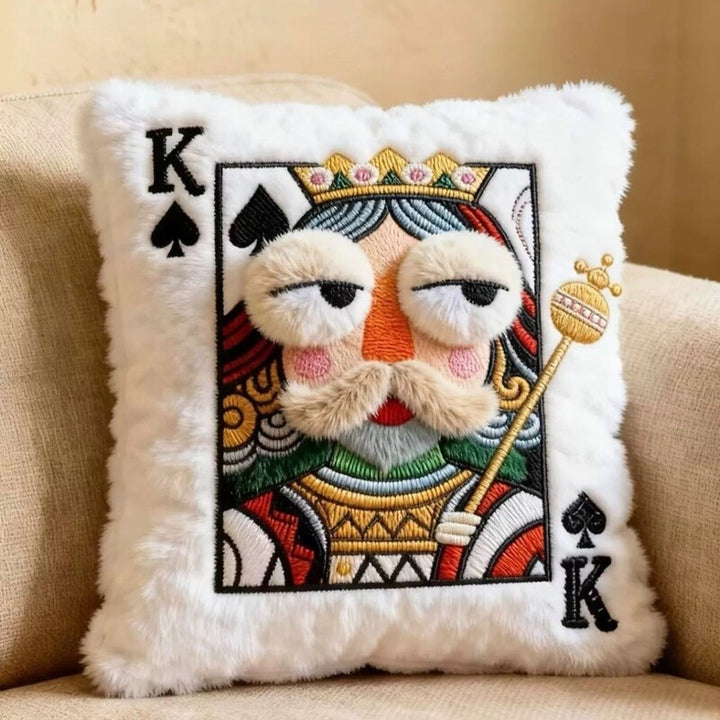 Big-Eyes Embroidered Decorative Cushion – 35 × 40 cm