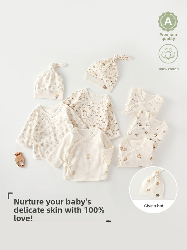 Newborn Cotton Long-Sleeve Bodysuit & Matching Hat Set
