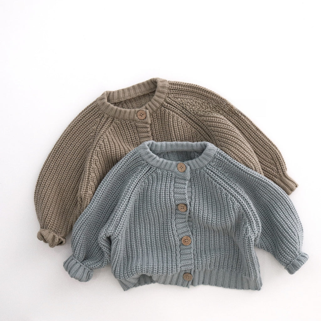 Pull enfant en coton à grosses mailles et col rond