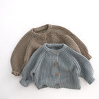 Pull enfant en coton à grosses mailles et col rond
