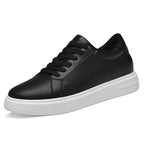 Herren-Ledersneaker mit Erhöhung – Schwarz und Weiß