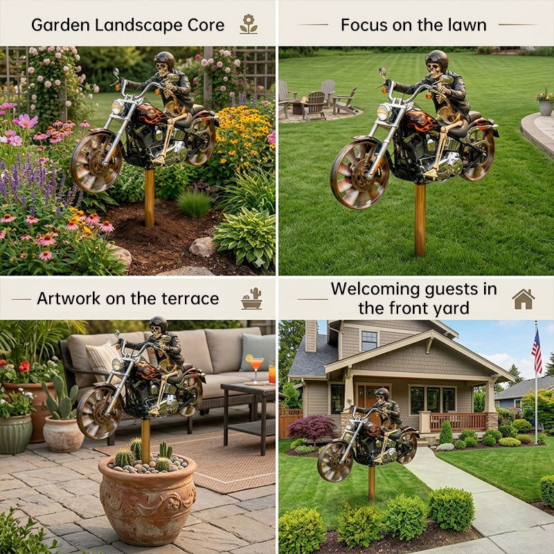 Metal Motorcycle Wind Spinner | Garden Decoration