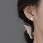 Freshwater Pearl Geometric Earrings – French Retro Style