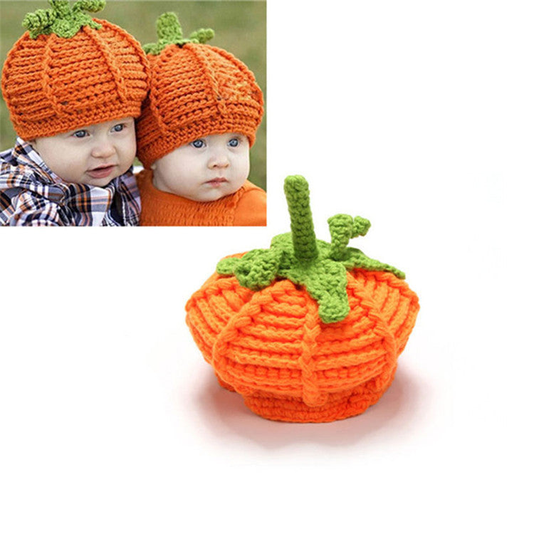 Baby Pumpkin Knitted Hat – Orange