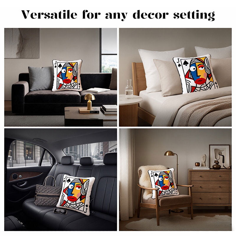Big-Eyes Embroidered Decorative Cushion | 35 × 40 cm