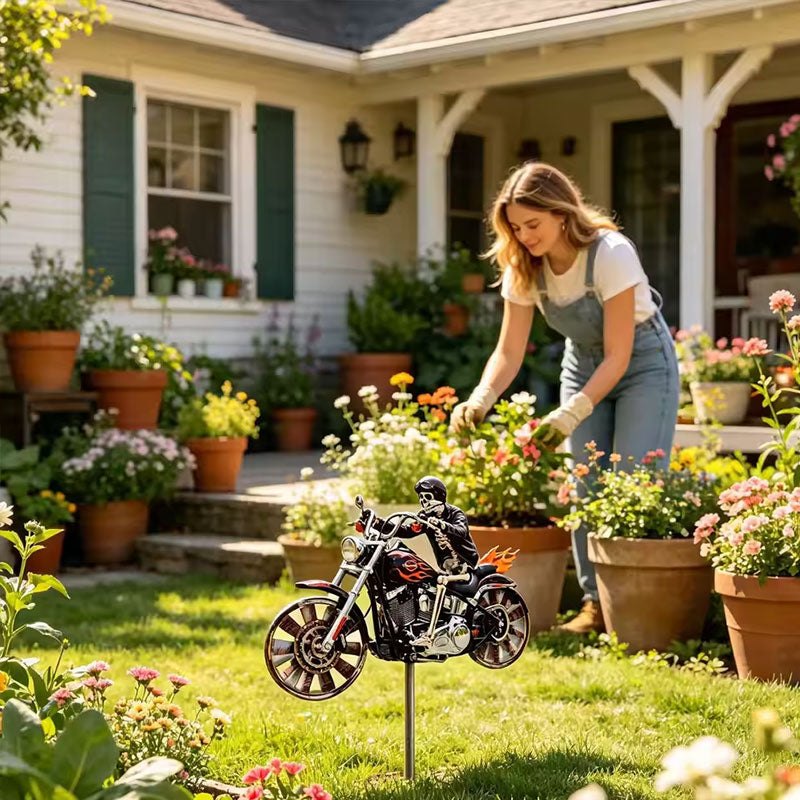 Metal Motorcycle Wind Spinner | Garden Decoration