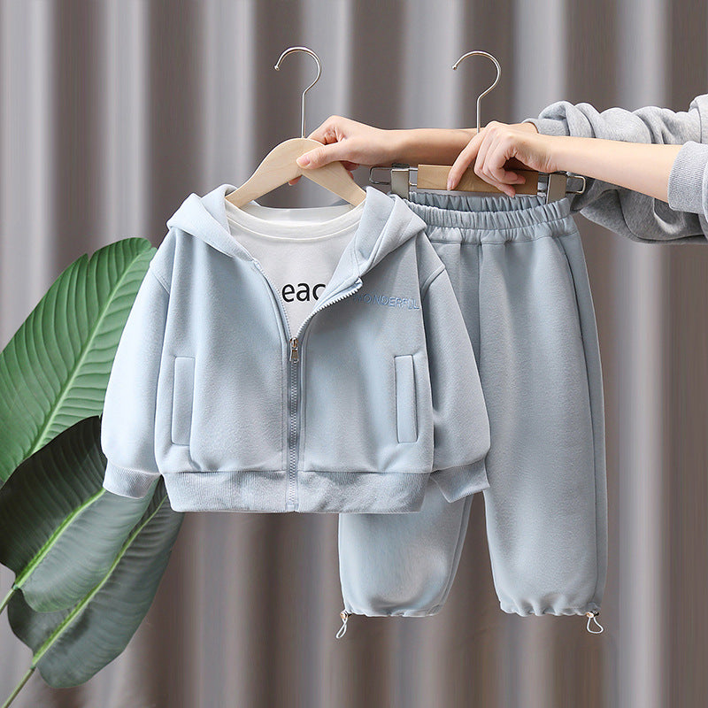 Kids' Blue Cardigan & Trousers Outfit