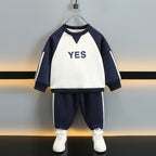 Boys' sweatshirt and trousers set in Navy Blue and Burgundy