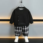 Boys' Two-Piece Outfit | Black & Heather Gray