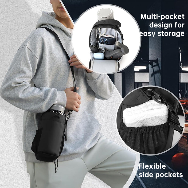 Magnetic Gym Organizer Bag with Phone & Bottle Pockets