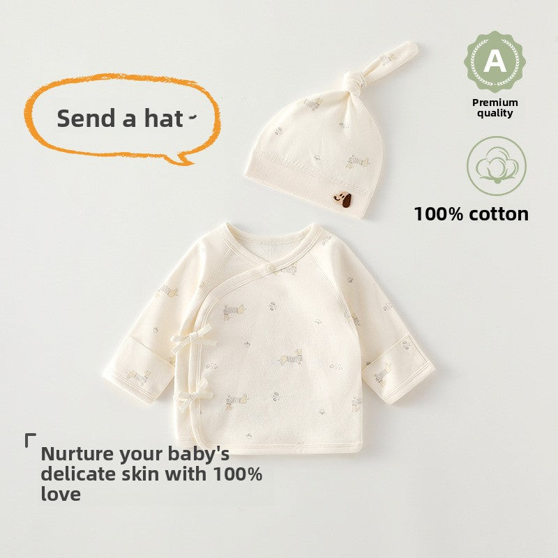 Newborn Cotton Long-Sleeve Bodysuit & Matching Hat Set