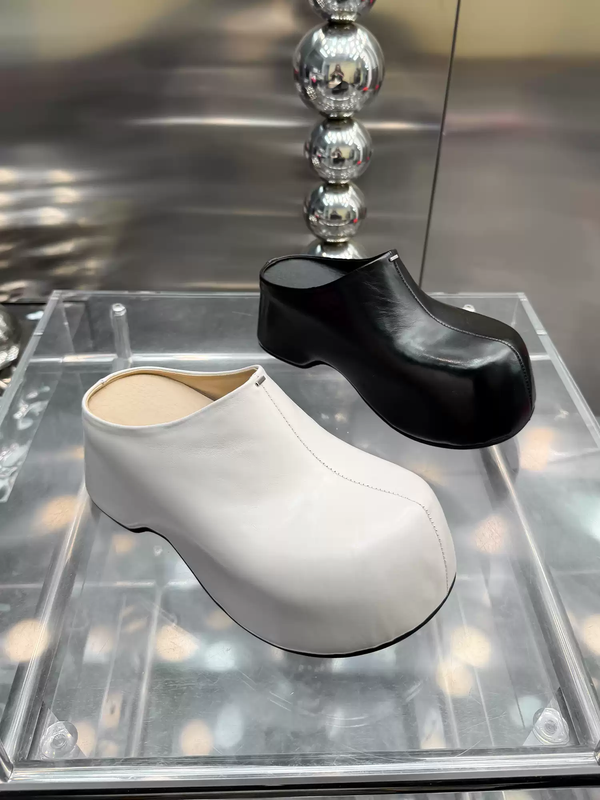 Platform Sandals – Black & White, Sizes 35–40