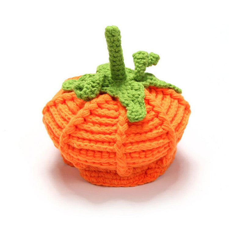 Baby Pumpkin Knitted Hat – Orange