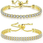 Copper Tennis Bracelet | Silver-Red, 17 or 19 cm