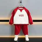 Boys' sweatshirt and trousers set in Navy Blue and Burgundy