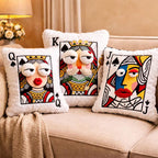 Big-Eyes Embroidered Decorative Cushion | 35 × 40 cm