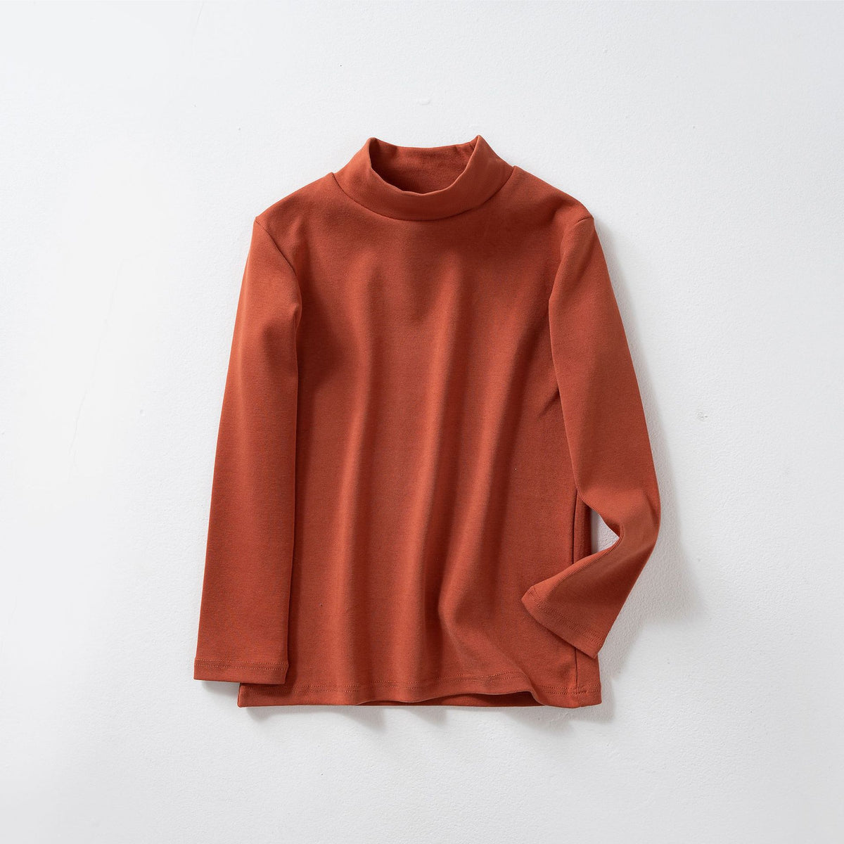 Children's Brushed Cotton Mock-Neck Long-Sleeve Top