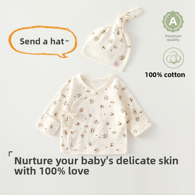Newborn Cotton Long-Sleeve Bodysuit & Matching Hat Set