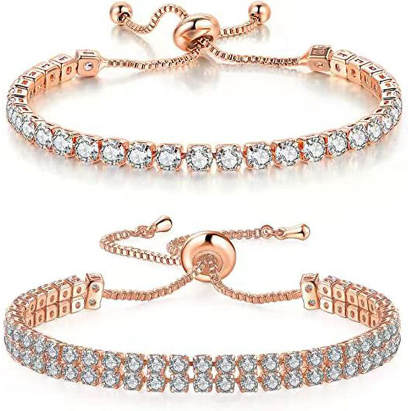 Copper Tennis Bracelet | Silver-Red, 17 or 19 cm