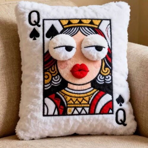 Big-Eyes Embroidered Decorative Cushion | 35 × 40 cm