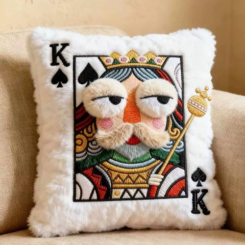 Big-Eyes Embroidered Decorative Cushion | 35 × 40 cm