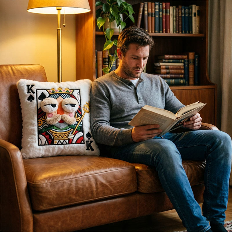 Big-Eyes Embroidered Decorative Cushion | 35 × 40 cm