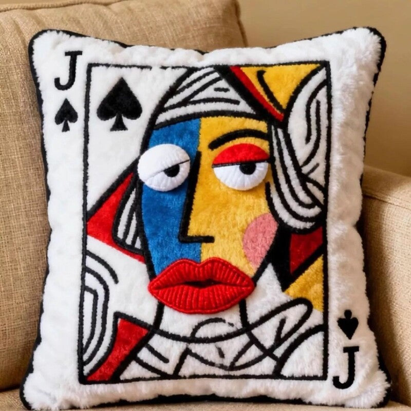 Big-Eyes Embroidered Decorative Cushion | 35 × 40 cm