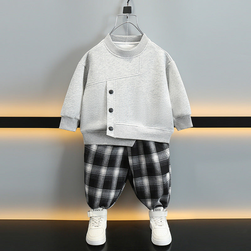 Boys' Two-Piece Outfit | Black & Heather Gray