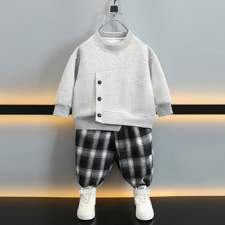 Boys' Two-Piece Outfit | Long-Sleeve Top & Trousers