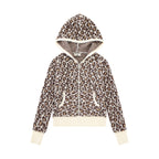Leopard-Print Hooded Knit Sweater — product view