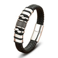 Woven Leather & Stainless-Steel Bracelet
