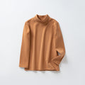 Children's Brushed Cotton Mock-Neck Long-Sleeve Top