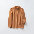 Children's Brushed Cotton Mock-Neck Long-Sleeve Top