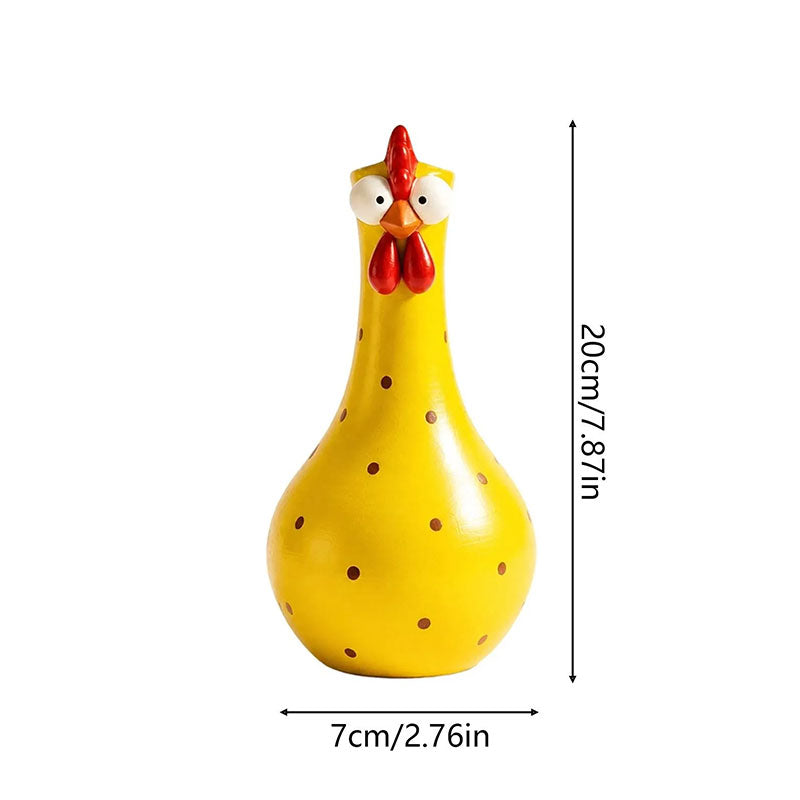 Polka-Dot Rooster Vase | Resin, 20 cm