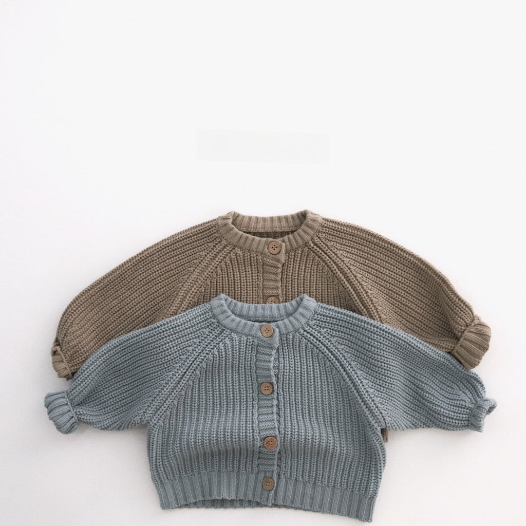 Pull enfant en coton à grosses mailles et col rond