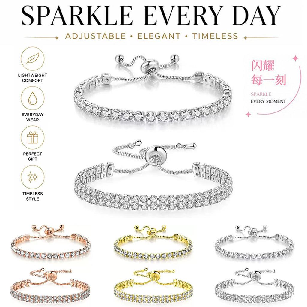 Copper Tennis Bracelet | Silver-Red, 17 or 19 cm