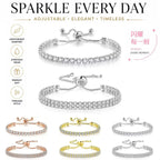 Copper Tennis Bracelet | Silver-Red, 17 or 19 cm