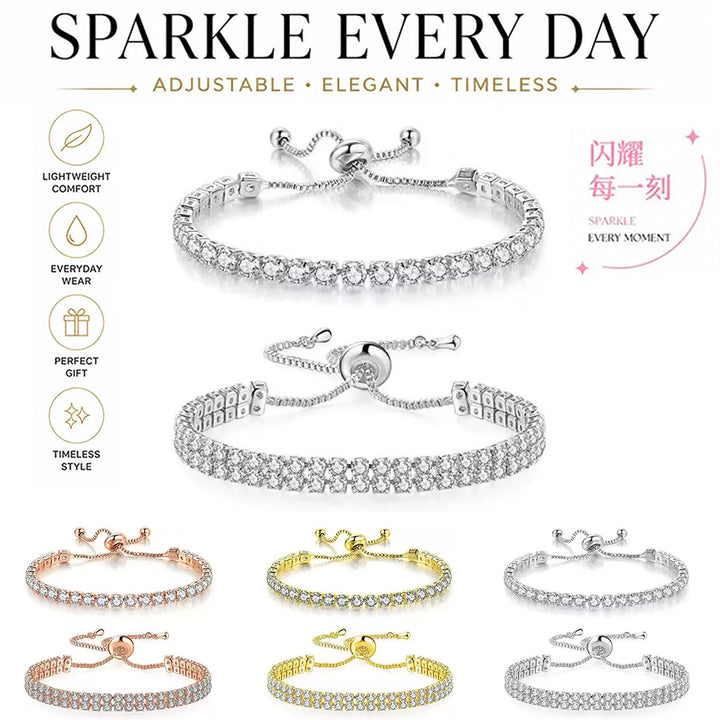 Copper Tennis Bracelet | Silver-Red, 17 or 19 cm