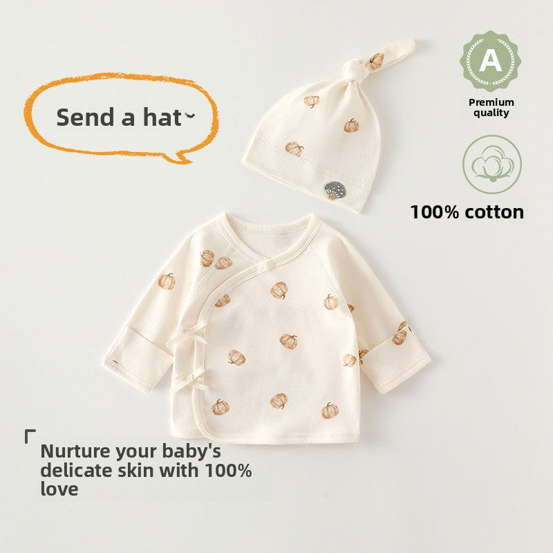Newborn Cotton Long-Sleeve Bodysuit & Matching Hat Set