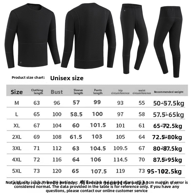 USB-Heated Thermal Underwear – Set, Top or Pants