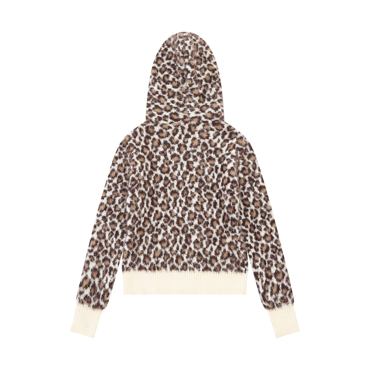 Leopard-Print Hooded Knit Sweater — detail view 2