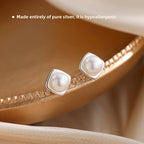 Freshwater Pearl Geometric Earrings – French Retro Style