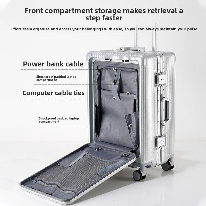 Front-Opening Suitcase with TSA Lock & Brake Wheels — detail view 2