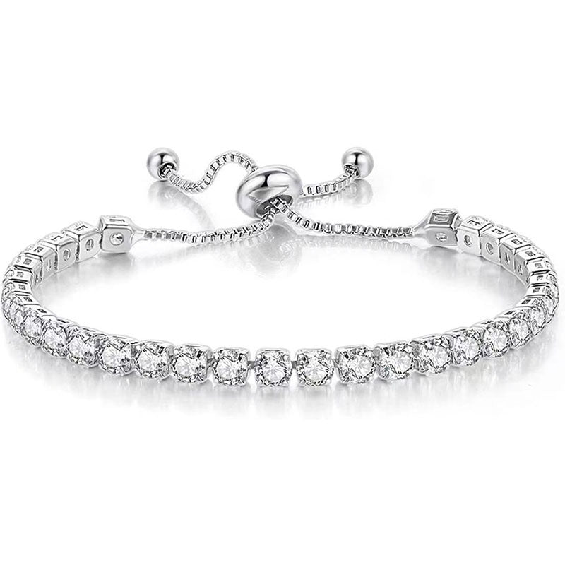 Copper Tennis Bracelet | Silver-Red, 17 or 19 cm