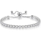 Copper Tennis Bracelet | Silver-Red, 17 or 19 cm