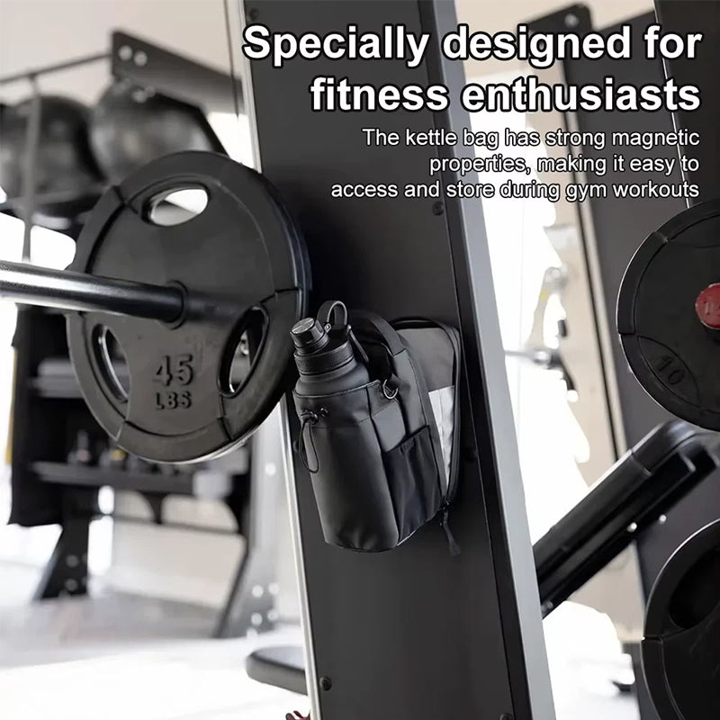 Magnetic Gym Organizer Bag with Phone & Bottle Pockets