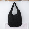 Woven Tote Bag with Zip Closure | Black, Beige & Khaki