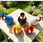 Polka-Dot Rooster Vase | Resin, 20 cm