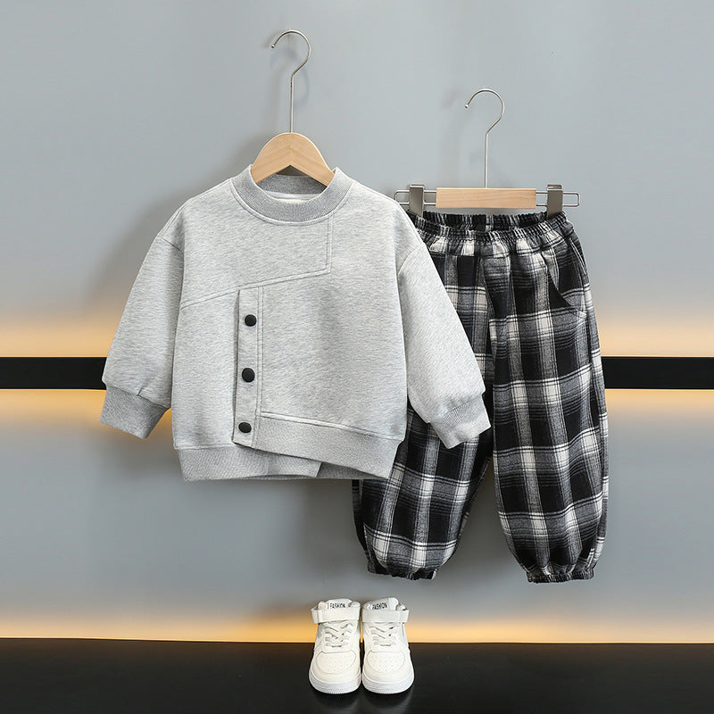 Boys' Two-Piece Outfit | Black & Heather Gray