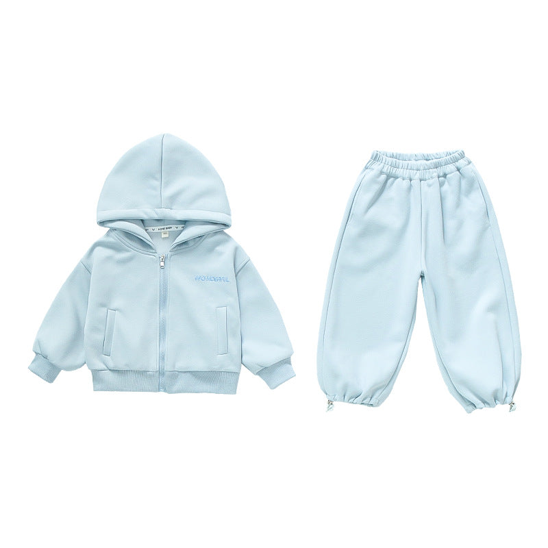 Kids' Blue Cardigan & Trousers Outfit